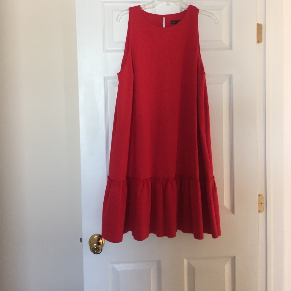 Banana Republic Red Trapeze dress with pockets.